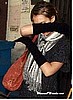 Tolani Scarf Ivory Stripe as seen on Jessica Alba Style # 712