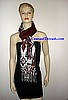 Tolani Tribal Scarf WINE Extra-Long Viscose Scarf Handmade